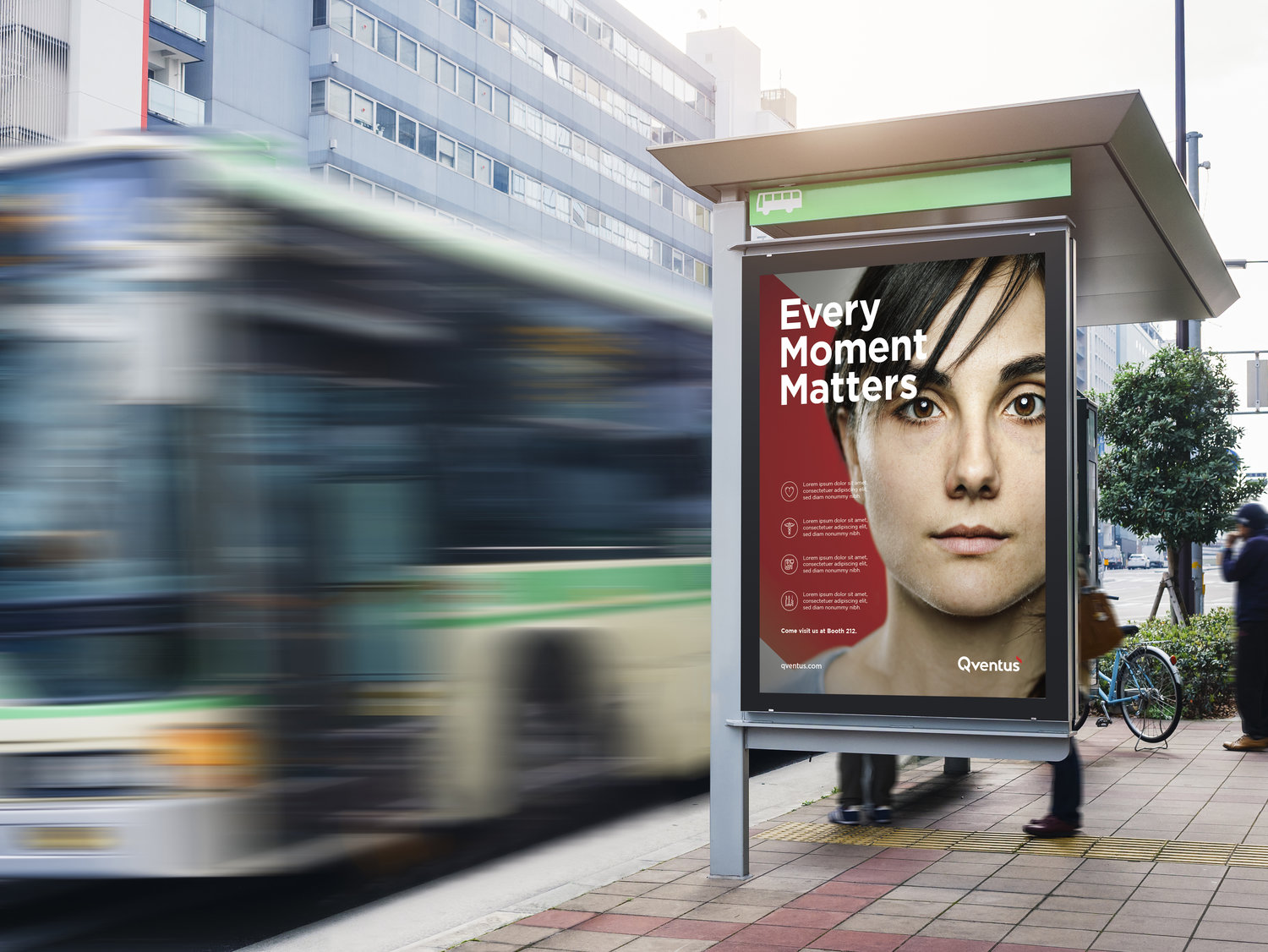 Qventus bus shelter outdoor advertisement