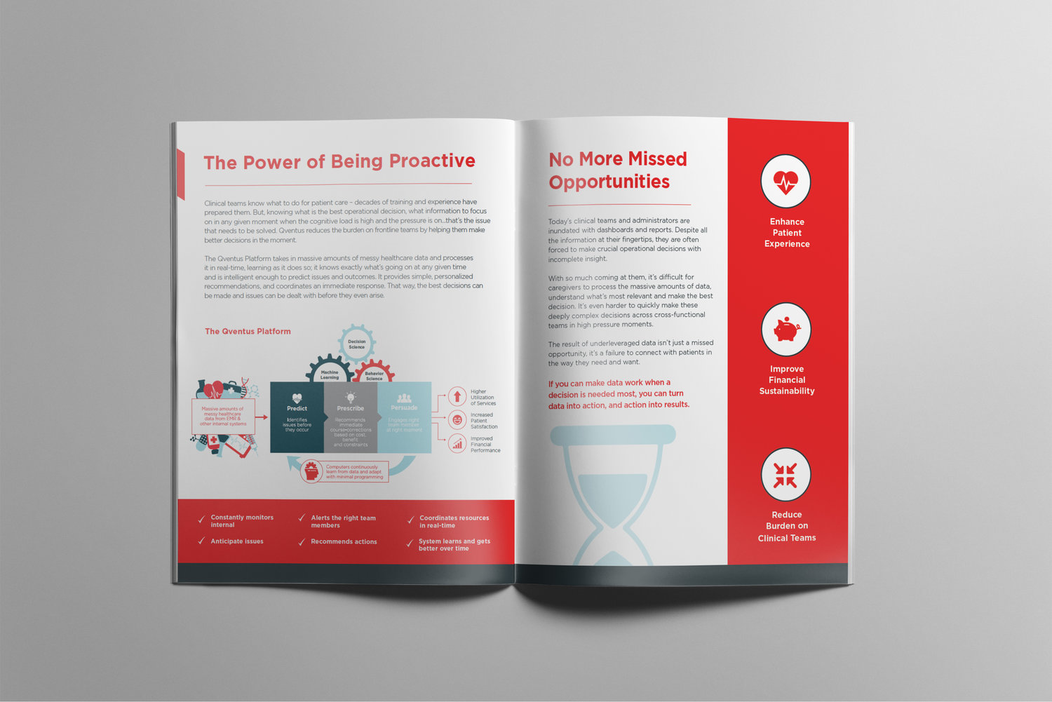 Qventus whitepaper interior spread on proactive care and missed opportunities