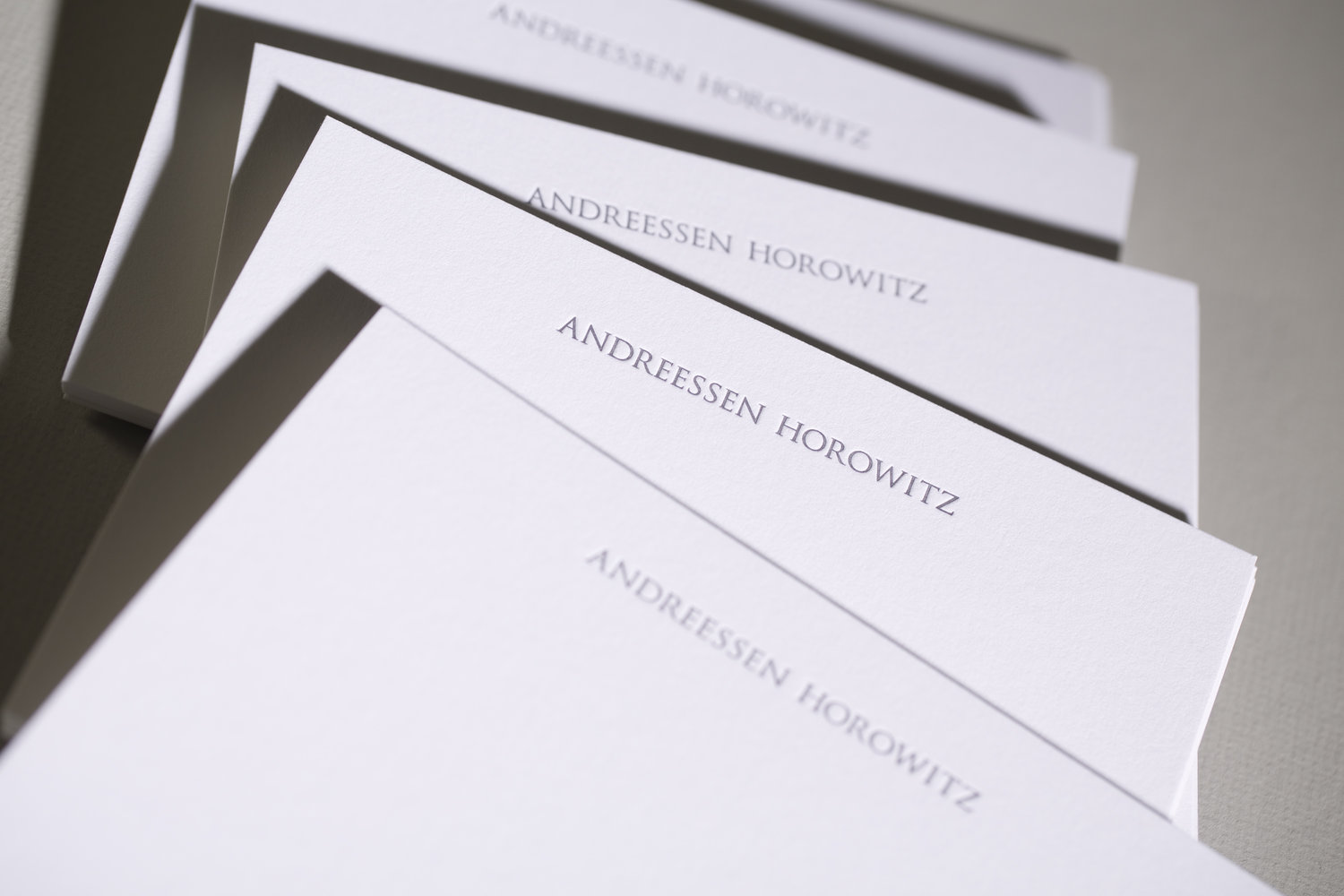 Andreessen Horowitz note cards and envelopes